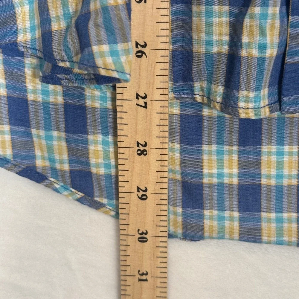 Vintage 90s Levi's Blue Plaid Short Sleeve Button Down Shirt Large